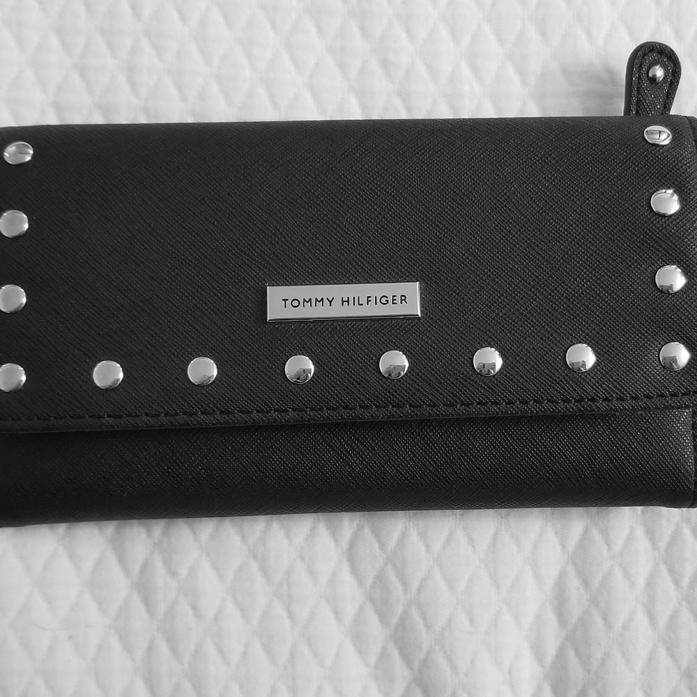 Black wallet with studs